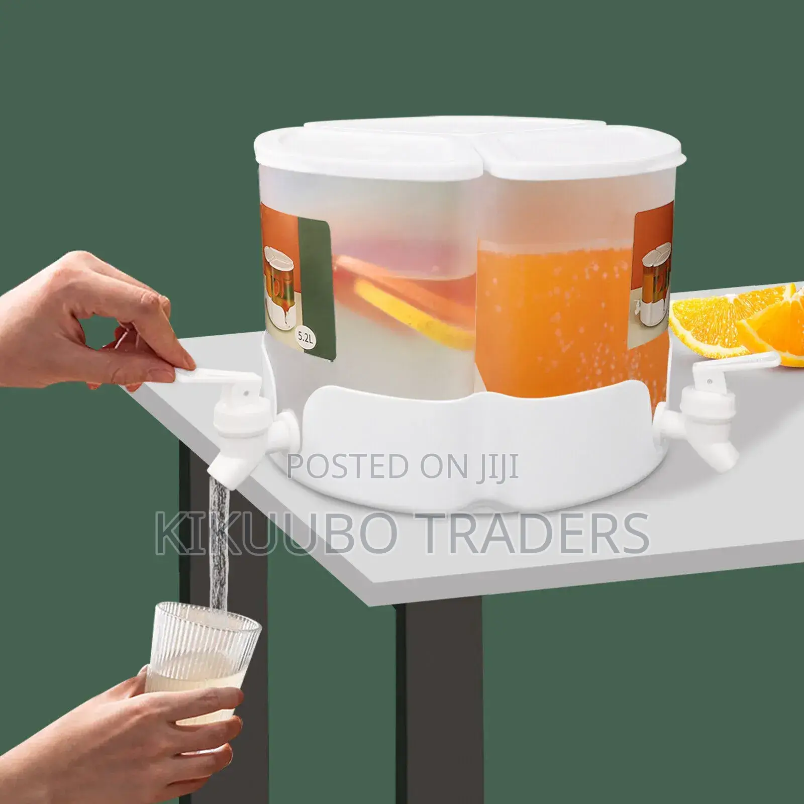5.2l Drink Dispenser With Spigot 3in1 Rotatable Taps