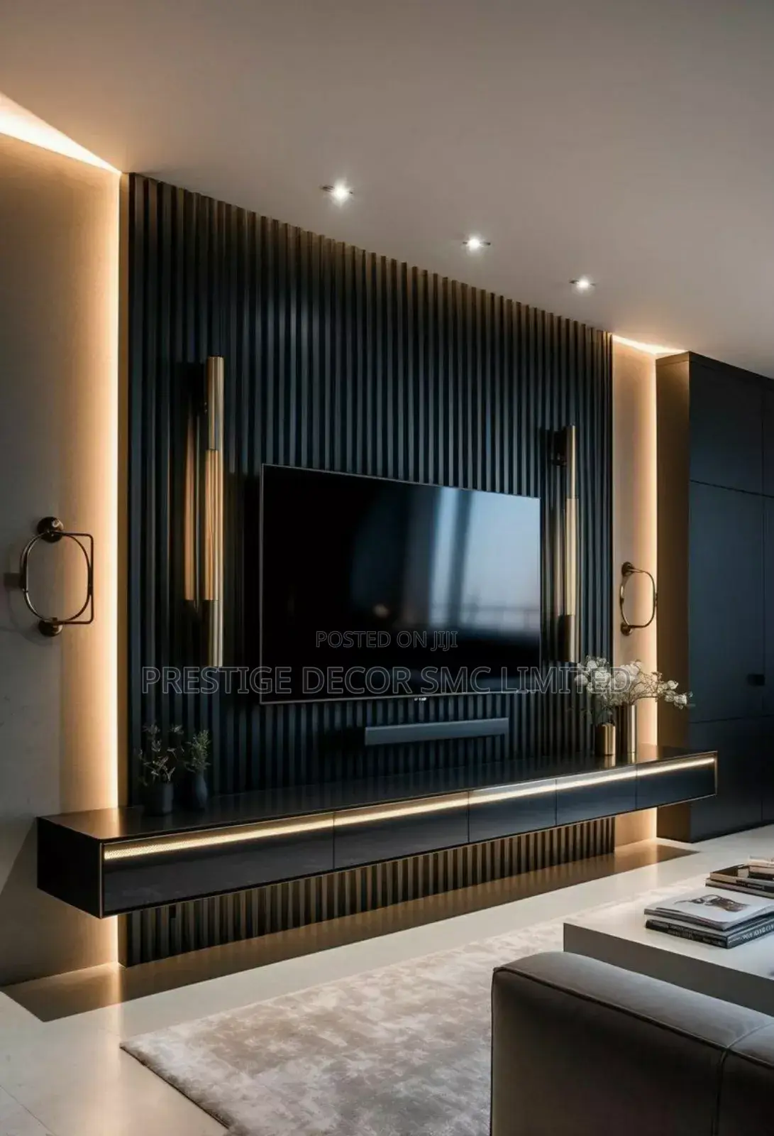 Black Gold Tv Unit