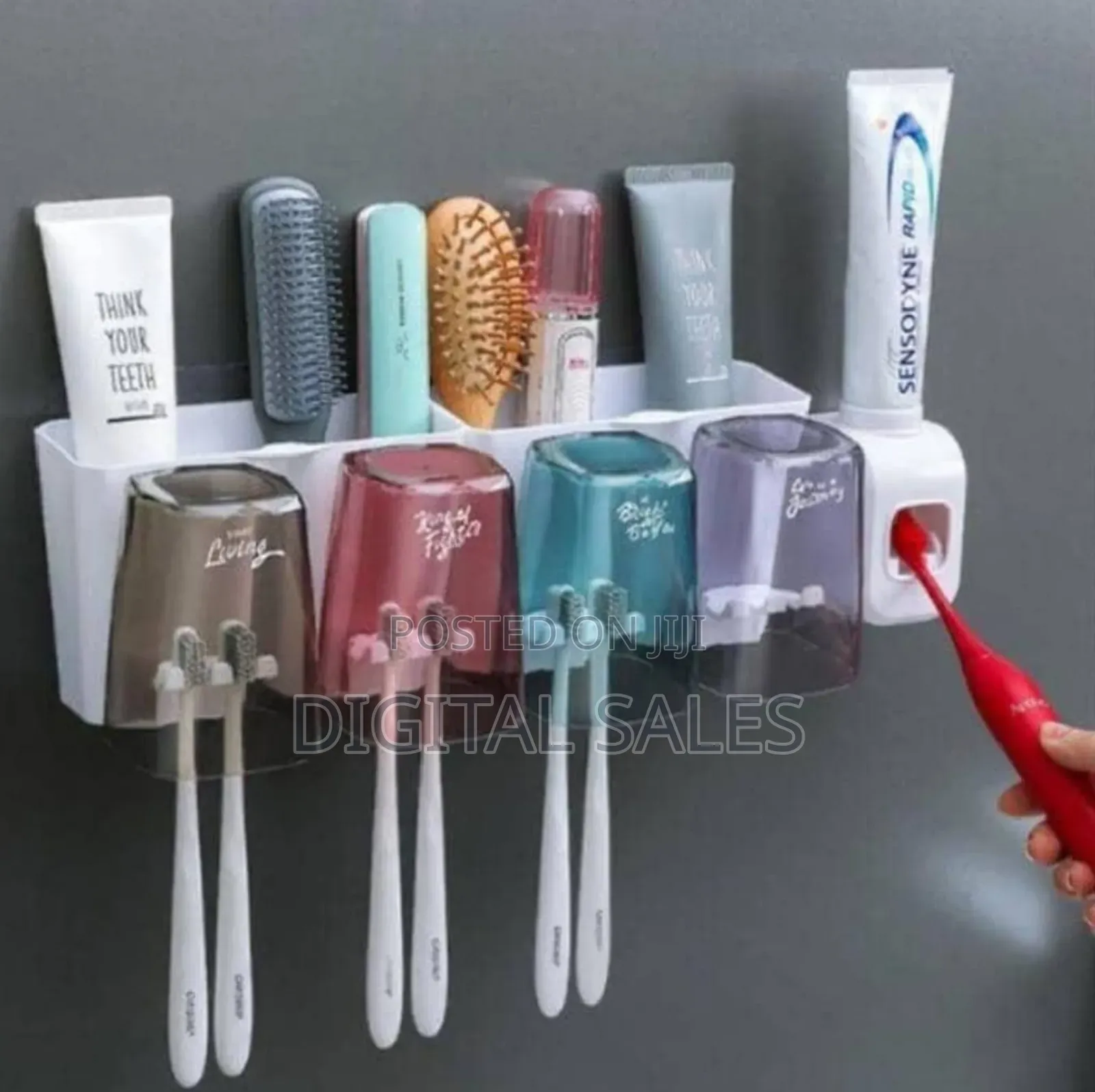 2in1 Toothpaste Dispenser and Toothbrush Holder