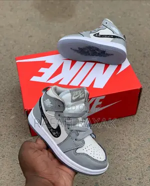 Original Gray Kid’S Nike Jordan 1 High X Dior Kid’S Sneakers