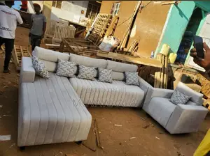 Striped Gray Lsofa