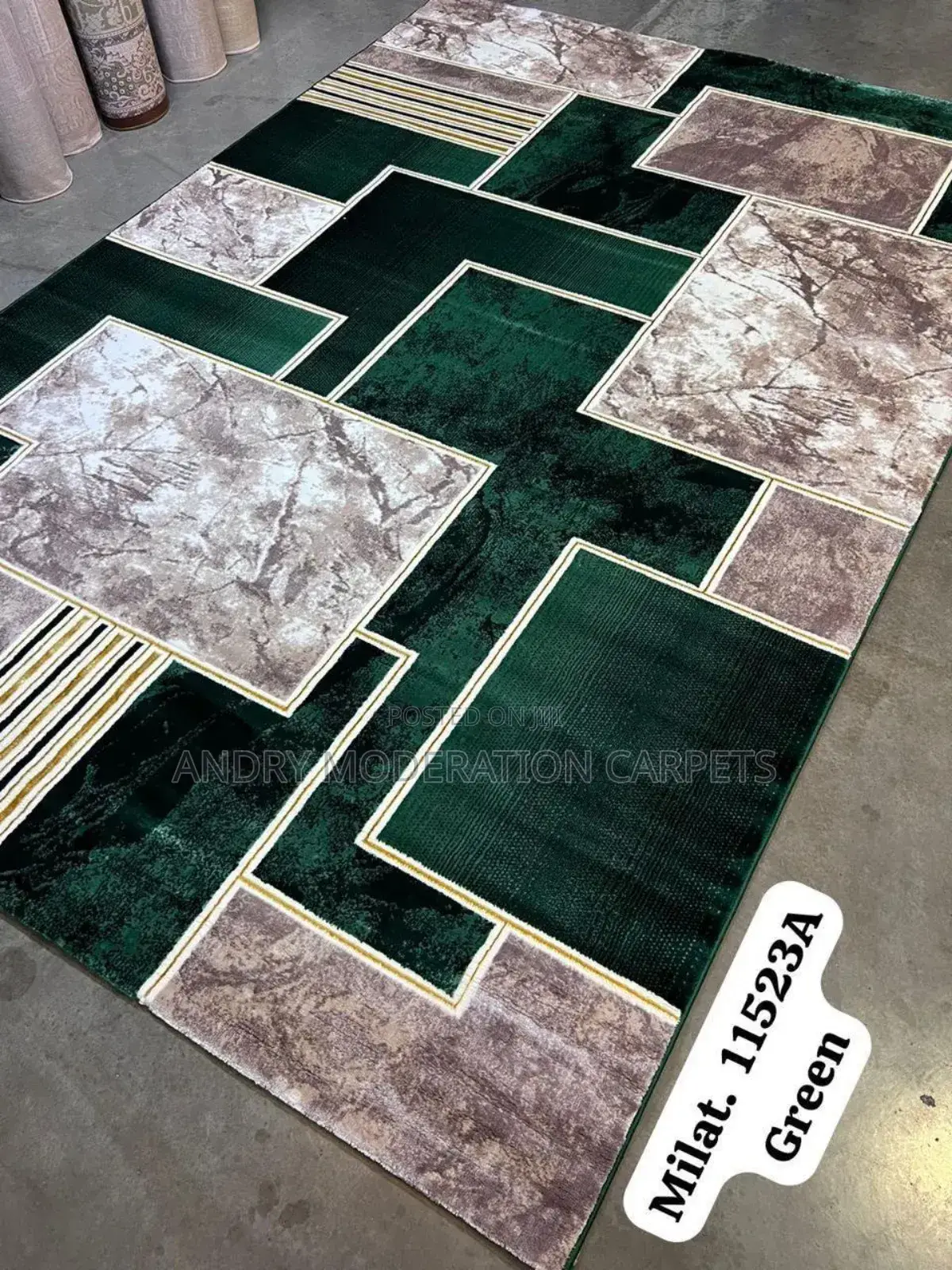 Dark Green Centre Carpets