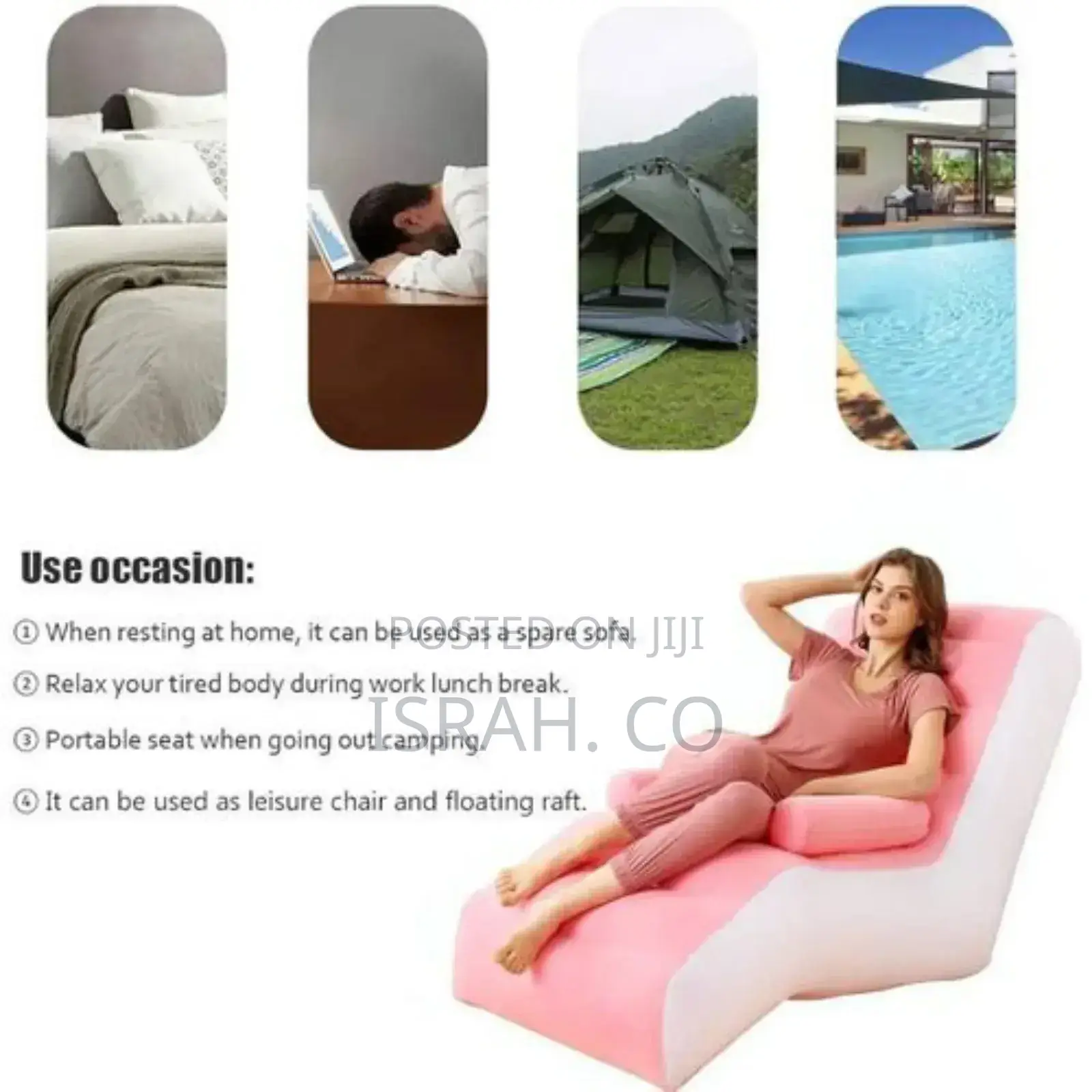 Portable Inflatable Chaise Lounge Bean Bag