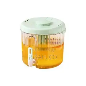 3l Round Ribbed Plastic Drink Dispenser With Tap Fridge Tea