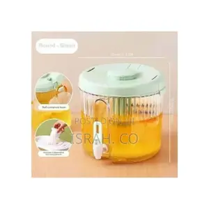 3l Round Ribbed Plastic Drink Dispenser With Tap Fridge Tea