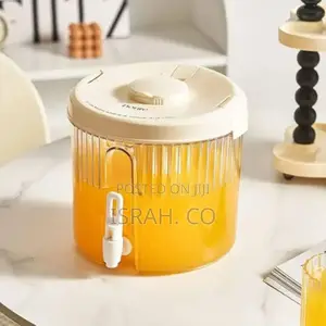 3l Round Ribbed Plastic Drink Dispenser With Tap Fridge Tea