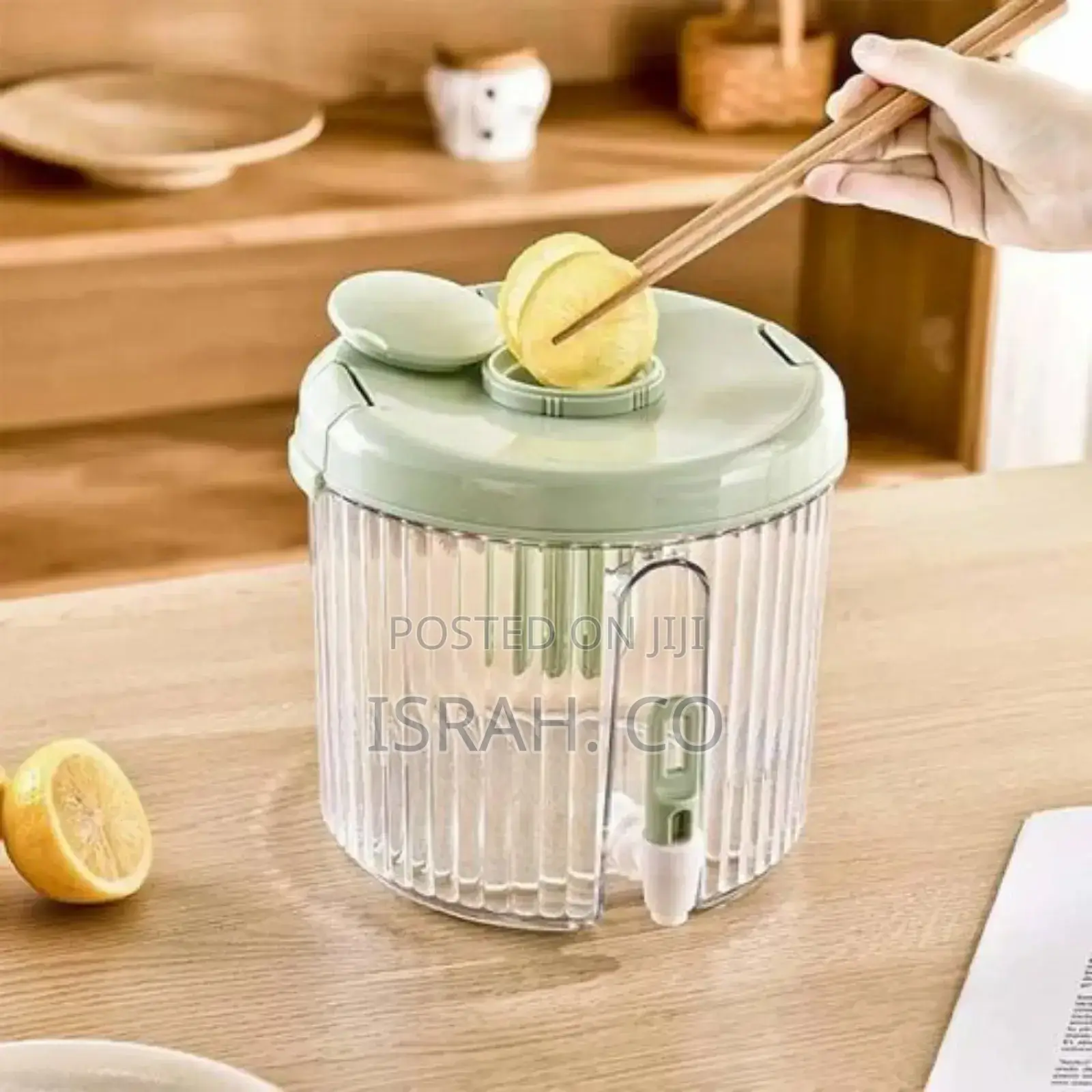 3l Round Ribbed Plastic Drink Dispenser With Tap Fridge Tea