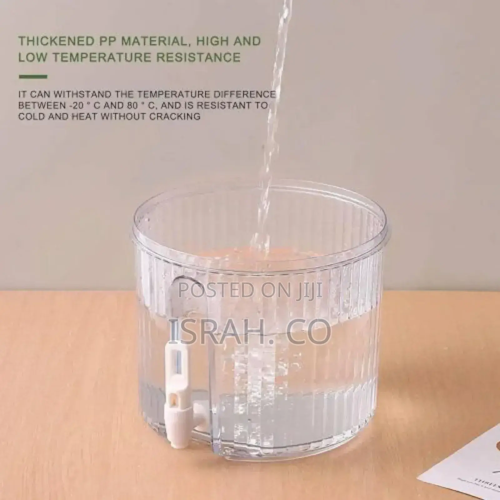 3l Round Ribbed Plastic Drink Dispenser With Tap Fridge Tea