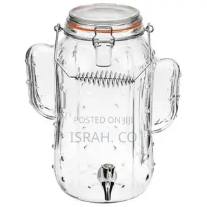8l Glass Cactus Ice Cold Beverage Drink Dispenser Glass