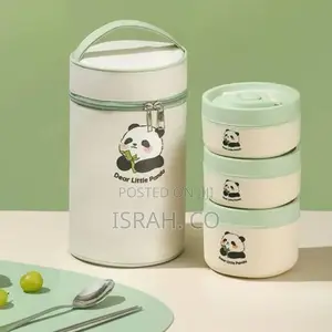 3 Piece Portable Thermal Lunch Box Kawaii Lunch Box
