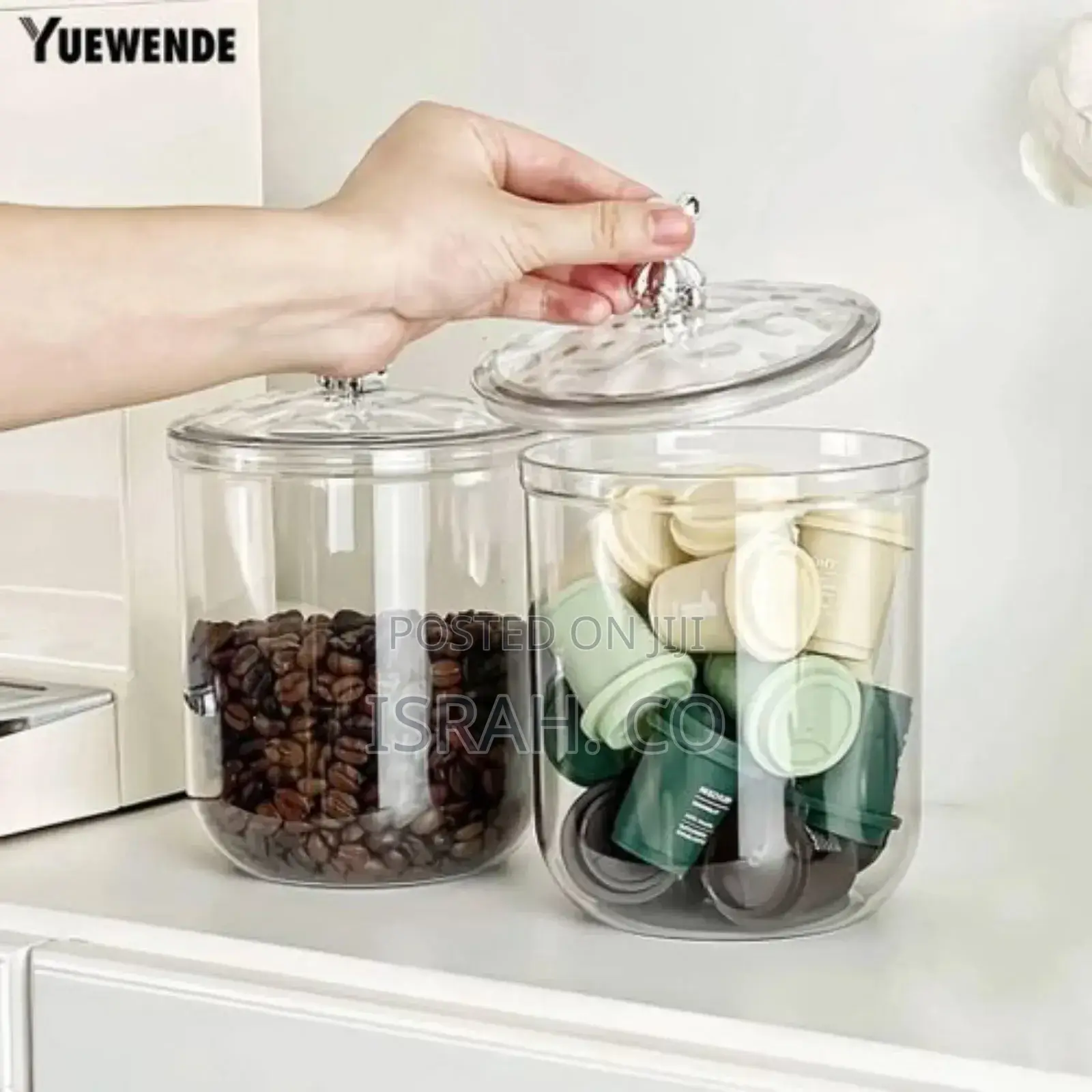 2 Piece Clear Acrylic Food Container Sealed Jar With Bear