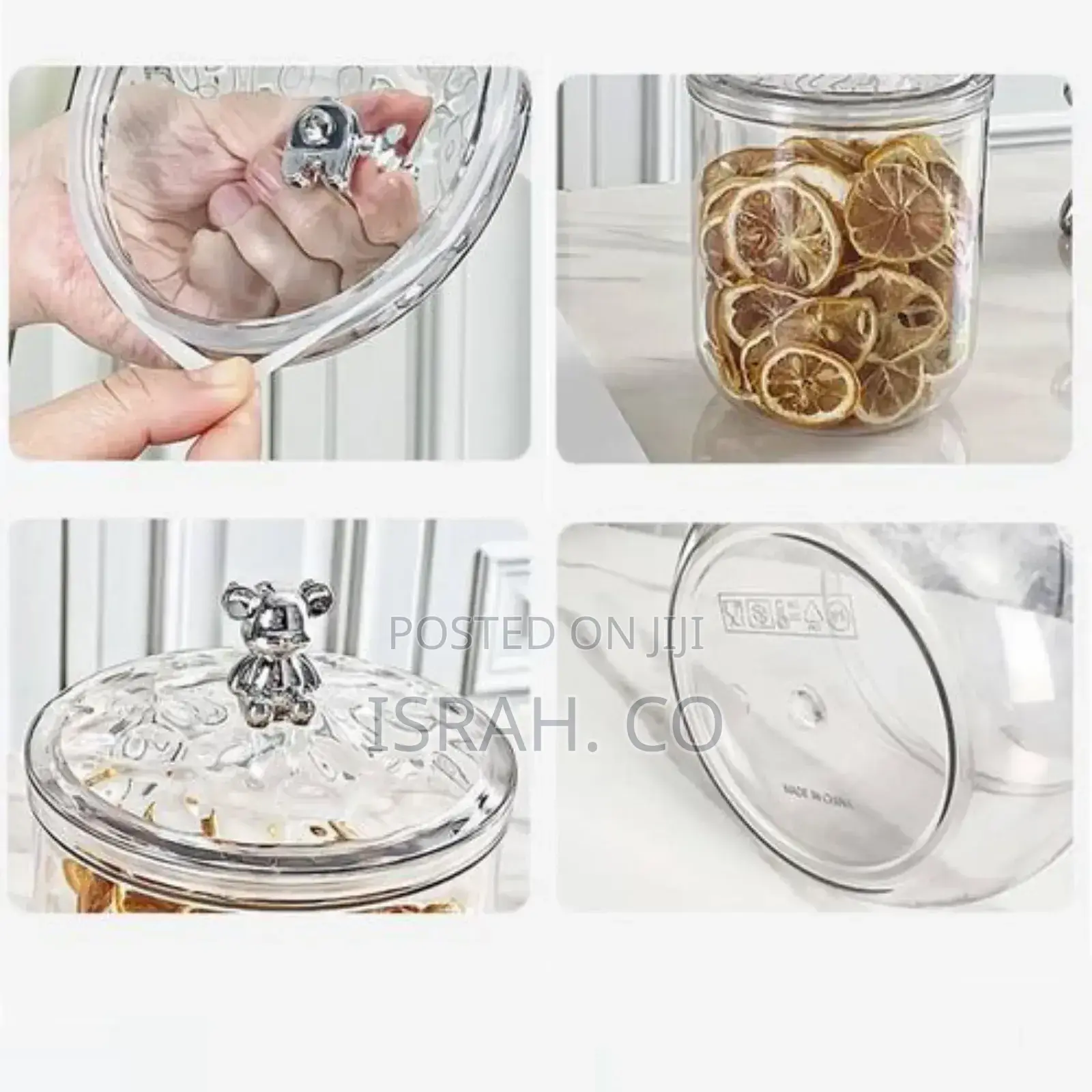 2 Piece Clear Acrylic Food Container Sealed Jar With Bear