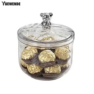 2 Piece Clear Acrylic Food Container Sealed Jar With Bear