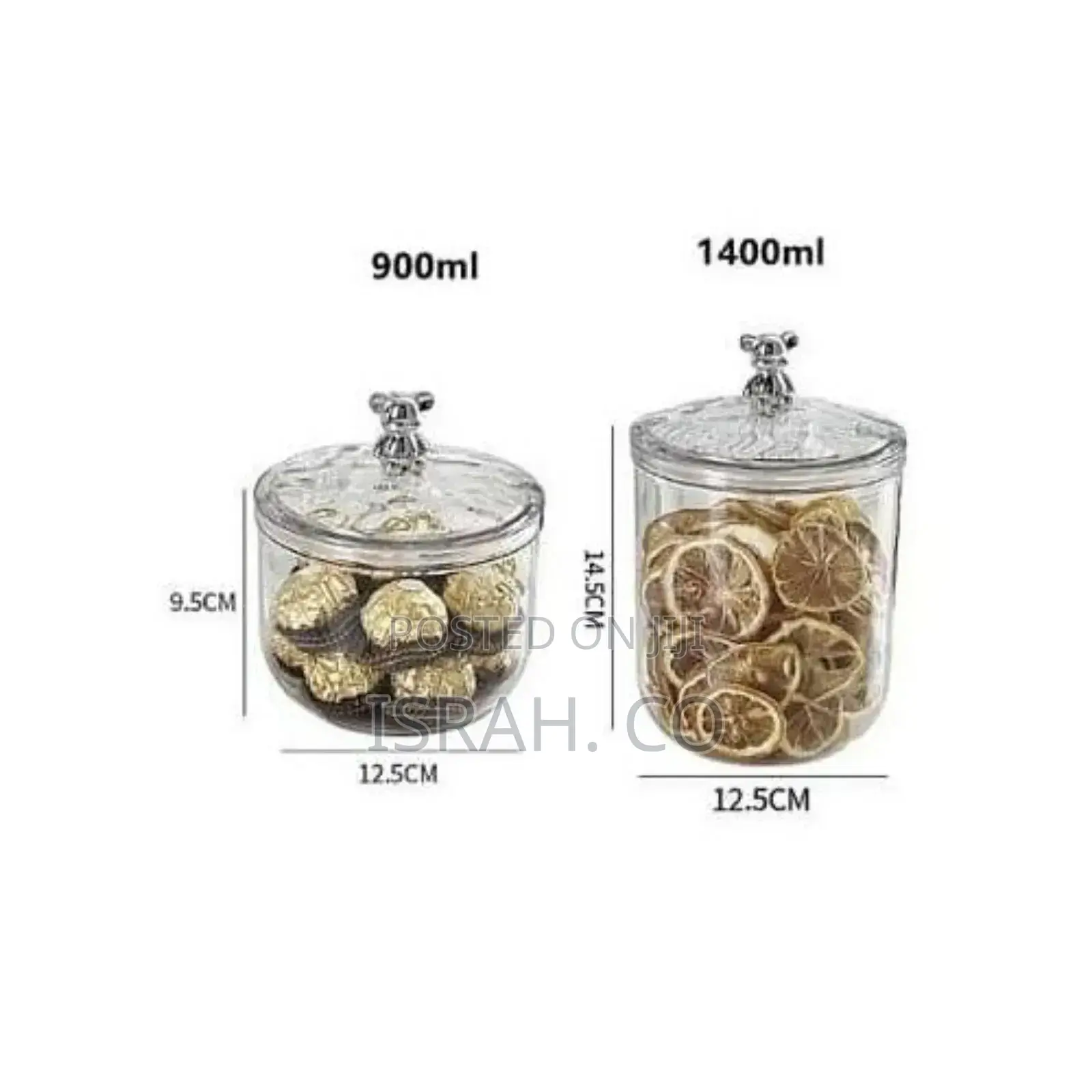 2 Piece Clear Acrylic Food Container Sealed Jar With Bear