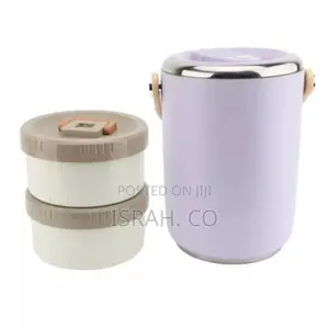 2l Portable Vacuum Insulated Food Jar With Handle 2 Tier
