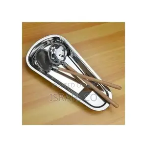 Scalloped Tray Spoon Rest Kitchen Spoon Holder Stainless