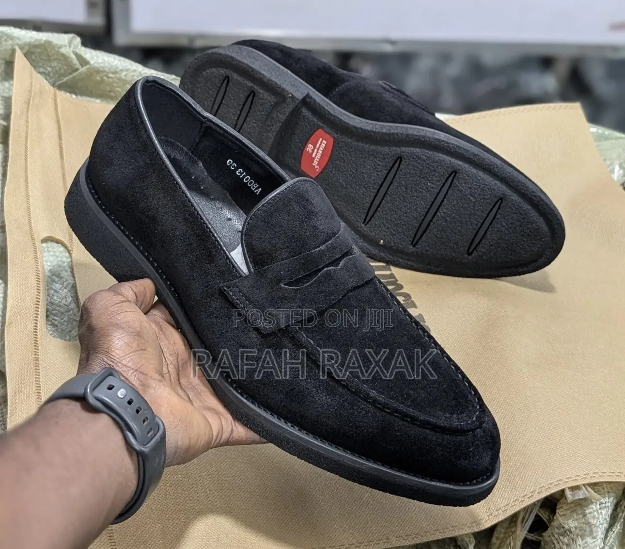 Original Men’S Black Billionaire Slip on Suede Loafers