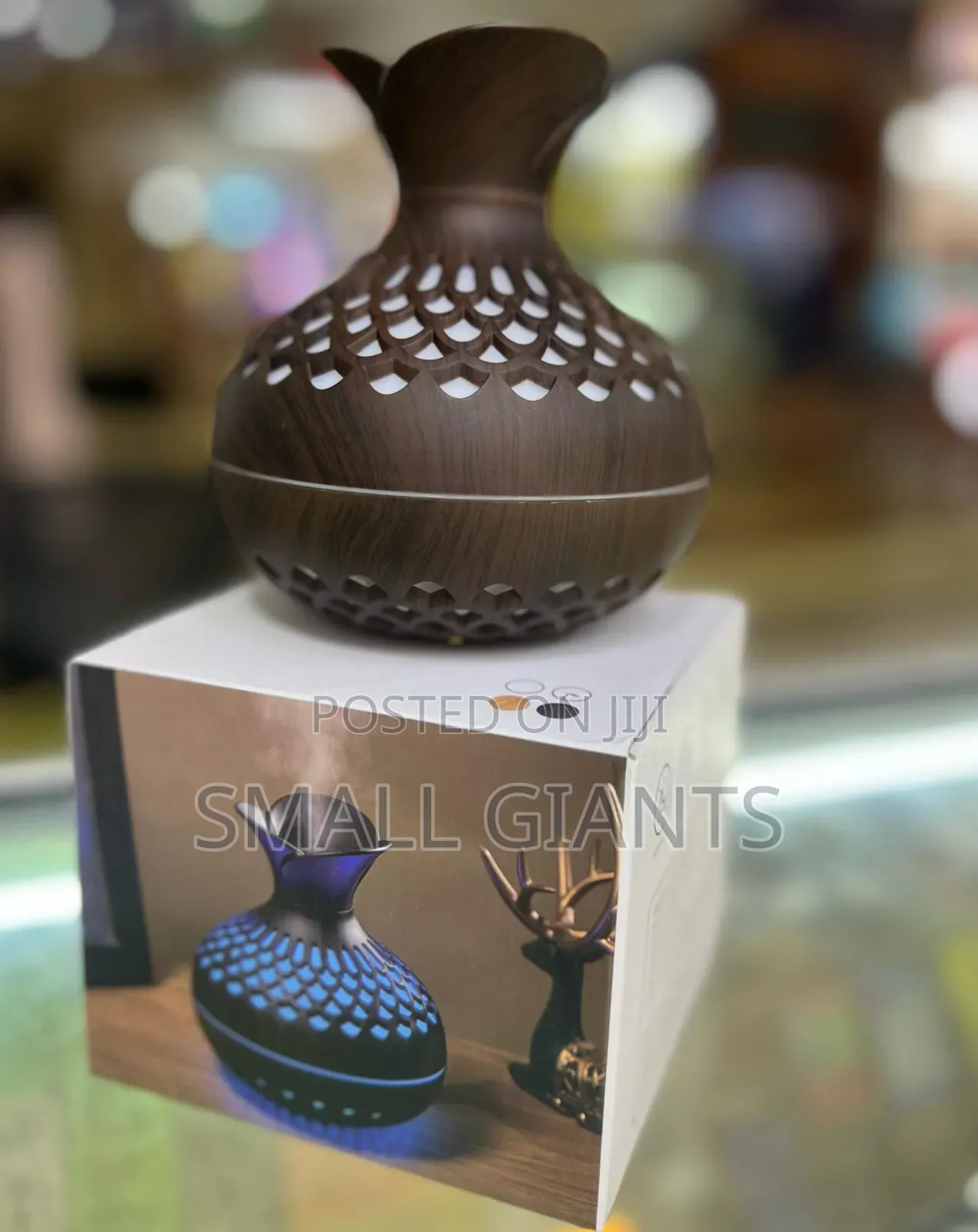 Wooden Flower Shape Led Pot Humidifier