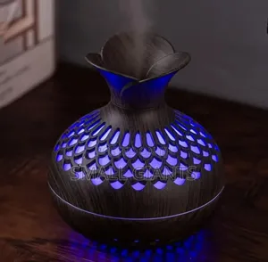 Wooden Flower Shape Led Pot Humidifier