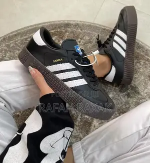 Original Adidas Sambarose Black/Brown Gum Big Sole Sneaker