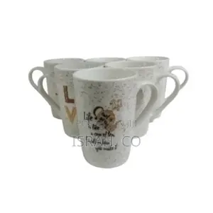 6-Piece Mug Sets 380ml Porcelain Brown Dotted Patterned