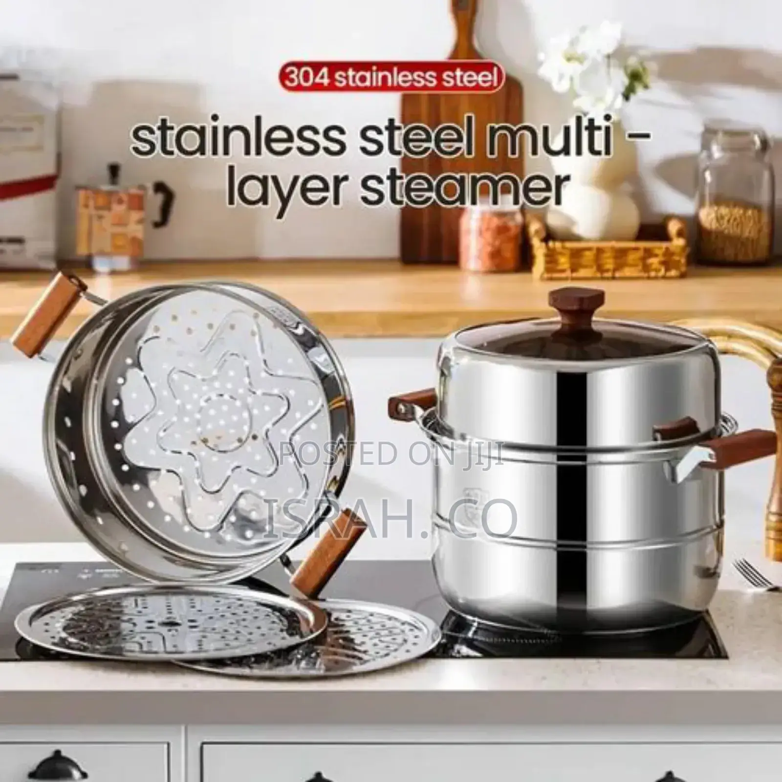 30cm Stainless Three-Layer Soup Pot Steamer Dual-Purpose