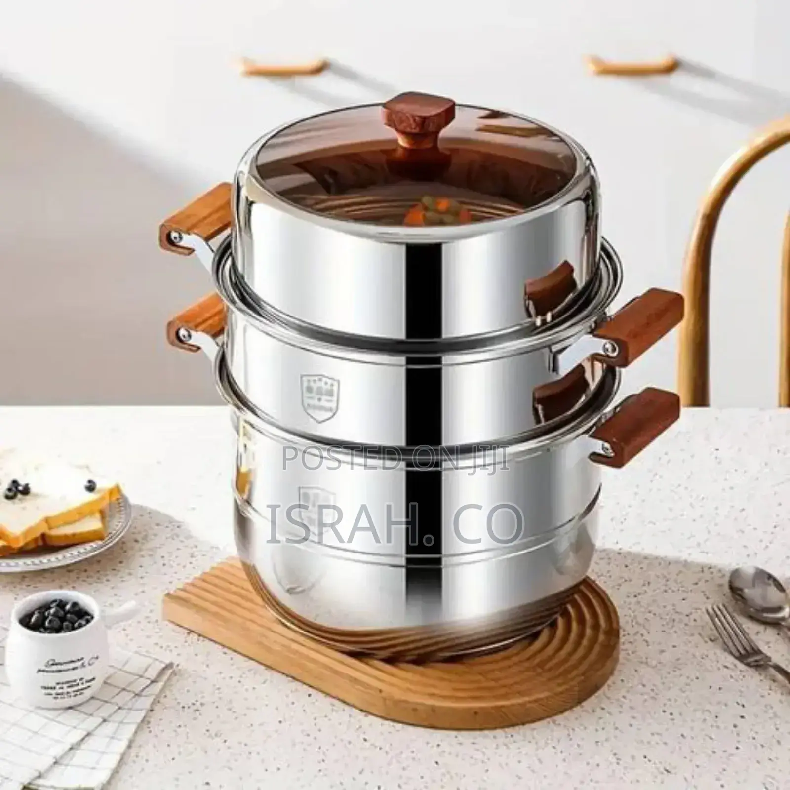30cm Stainless Three-Layer Soup Pot Steamer Dual-Purpose