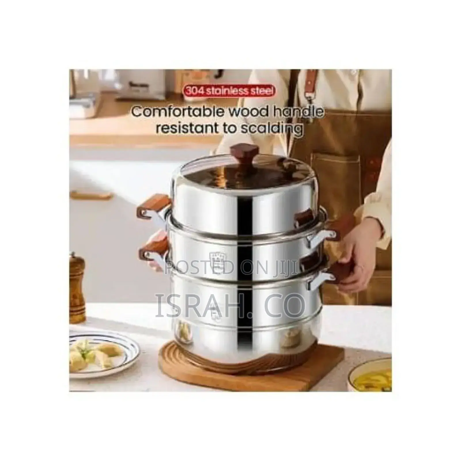30cm Stainless Three-Layer Soup Pot Steamer Dual-Purpose