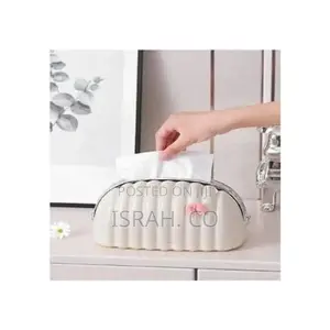 Plastic Shell Shaped Creamy Tissue Box Bag