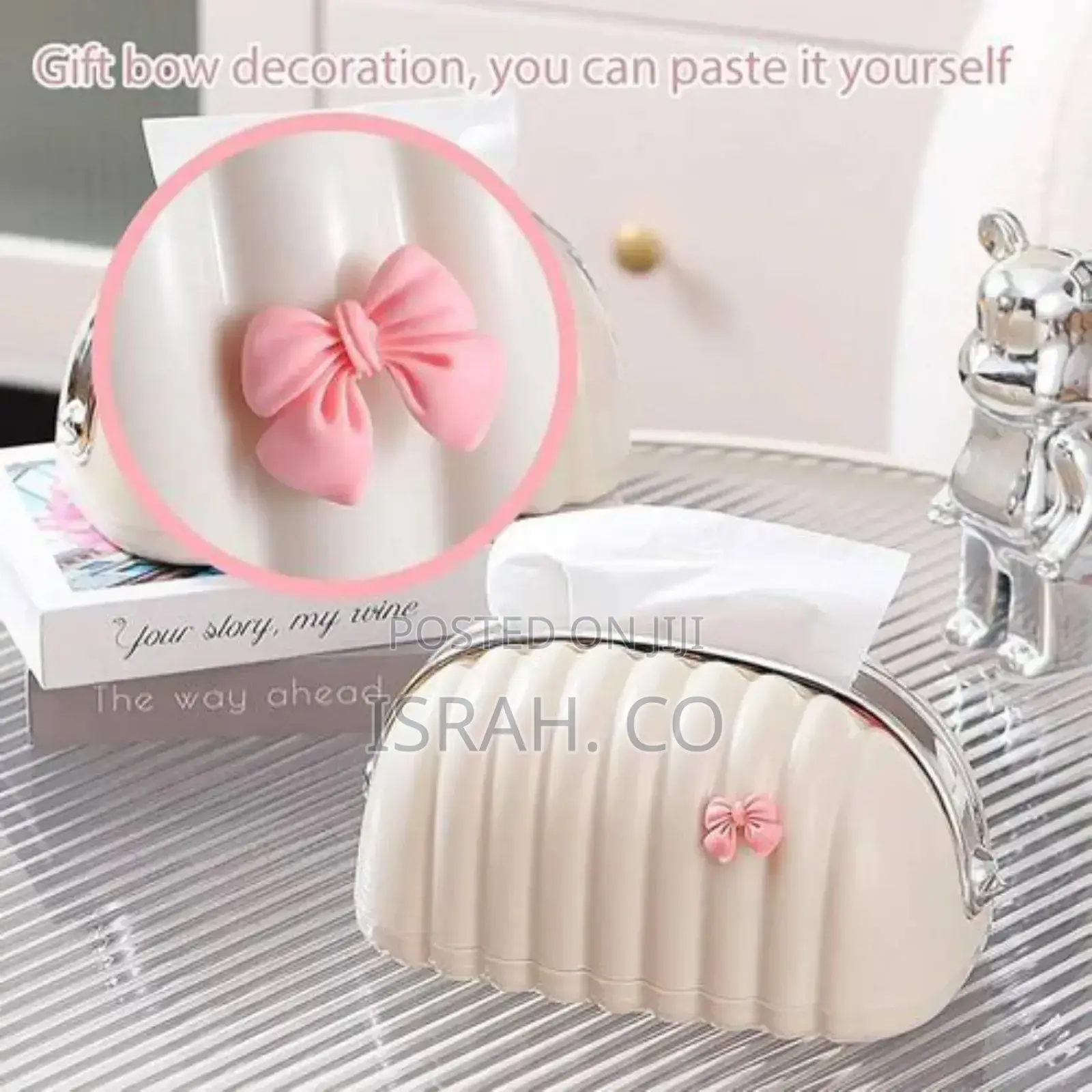 Plastic Shell Shaped Creamy Tissue Box Bag