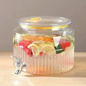4l Acrylic Round With Faucet Juice Container, Pot Beverage
