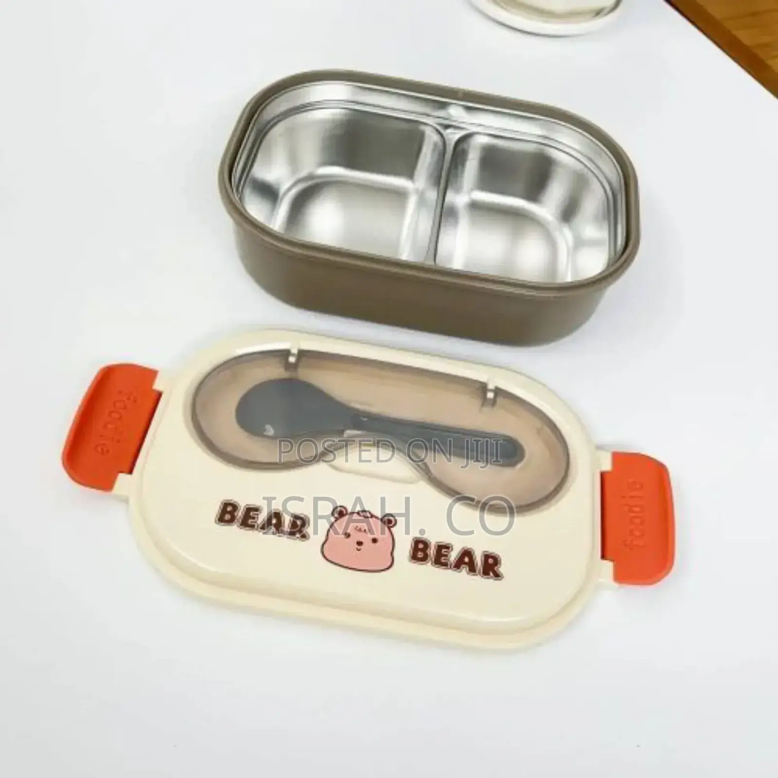 Portable 2 Compartment Insulated Lunch Box Stainless Steel