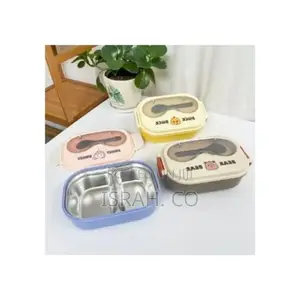 Portable 2 Compartment Insulated Lunch Box Stainless Steel