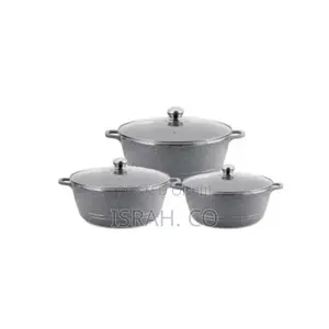 Pots Set 6 Pieces - Kitchen Cookware Set, Granite