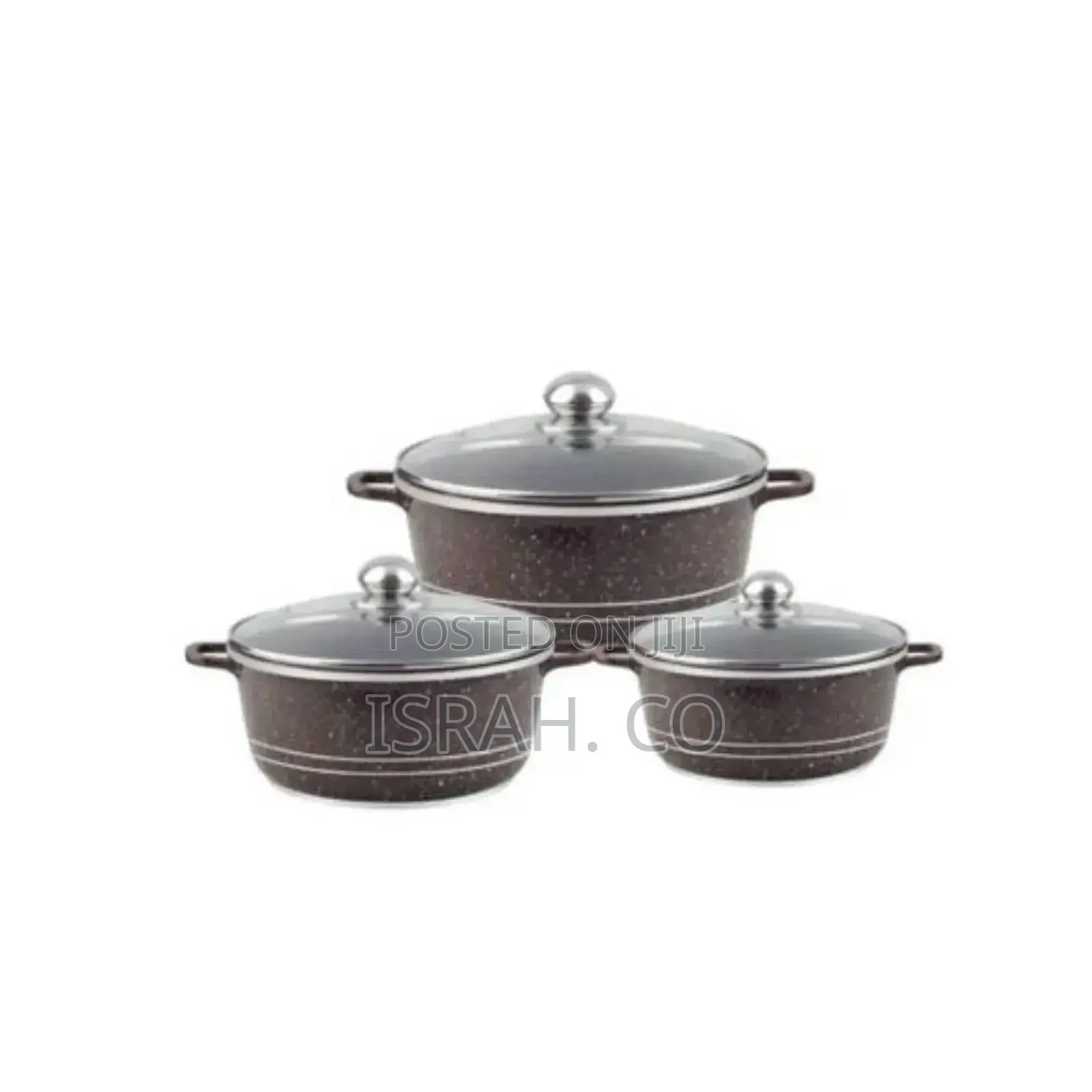 Pots Set 6 Pieces - Kitchen Cookware Set, Granite
