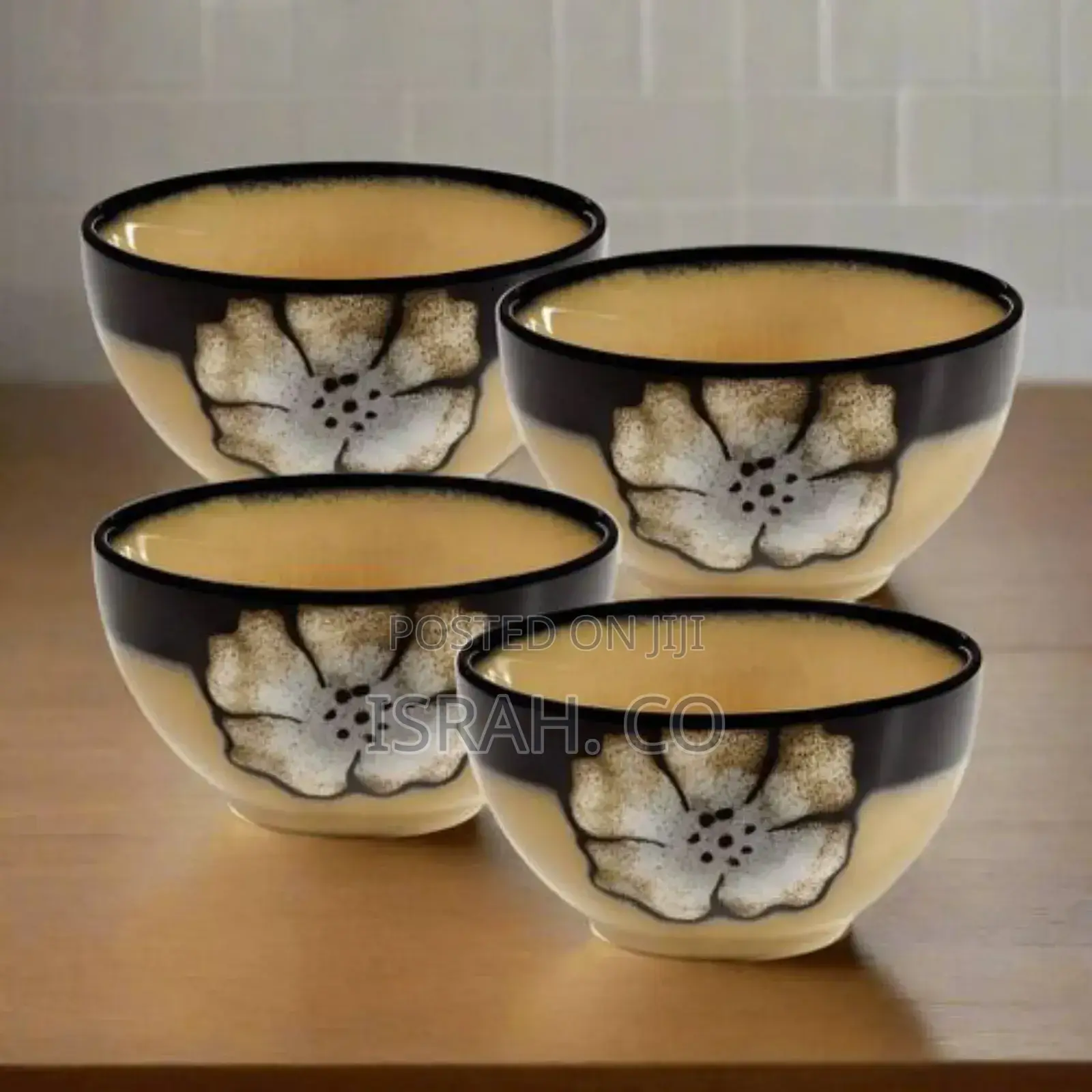 6 Piece Painted Stoneware Grain Salad Bowls Kitchen Set