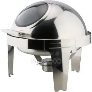 6.6l Round Roll Top Glass Window Stainlesssteel Chafing Dish