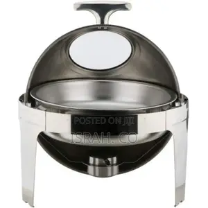 6.6l Round Roll Top Glass Window Stainlesssteel Chafing Dish