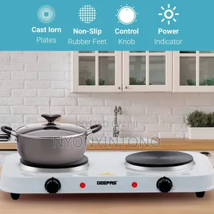 Geepas High Quality Double Hot Plate 2yrs Warranty