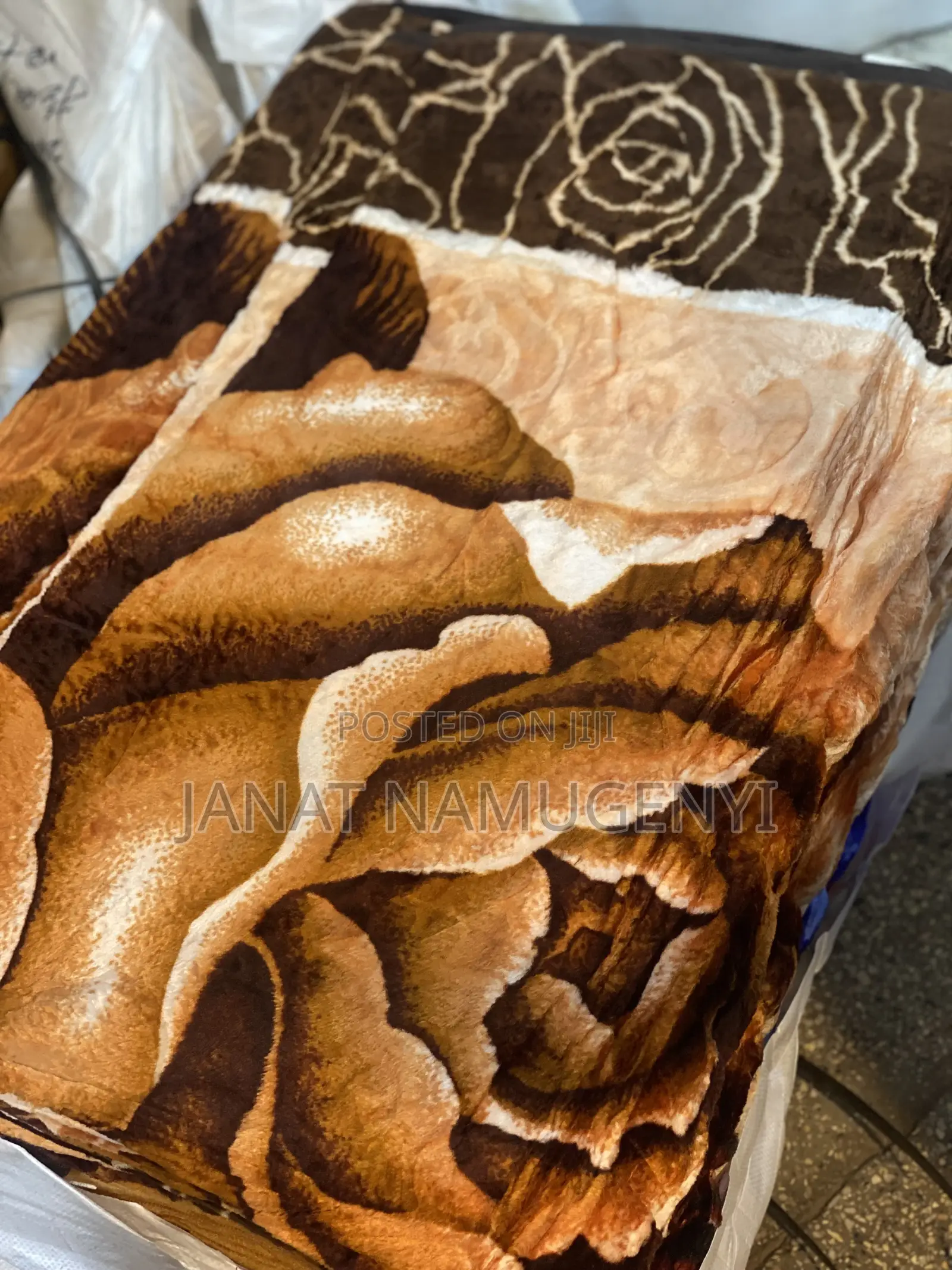 Brown Floral 5kg Blanket