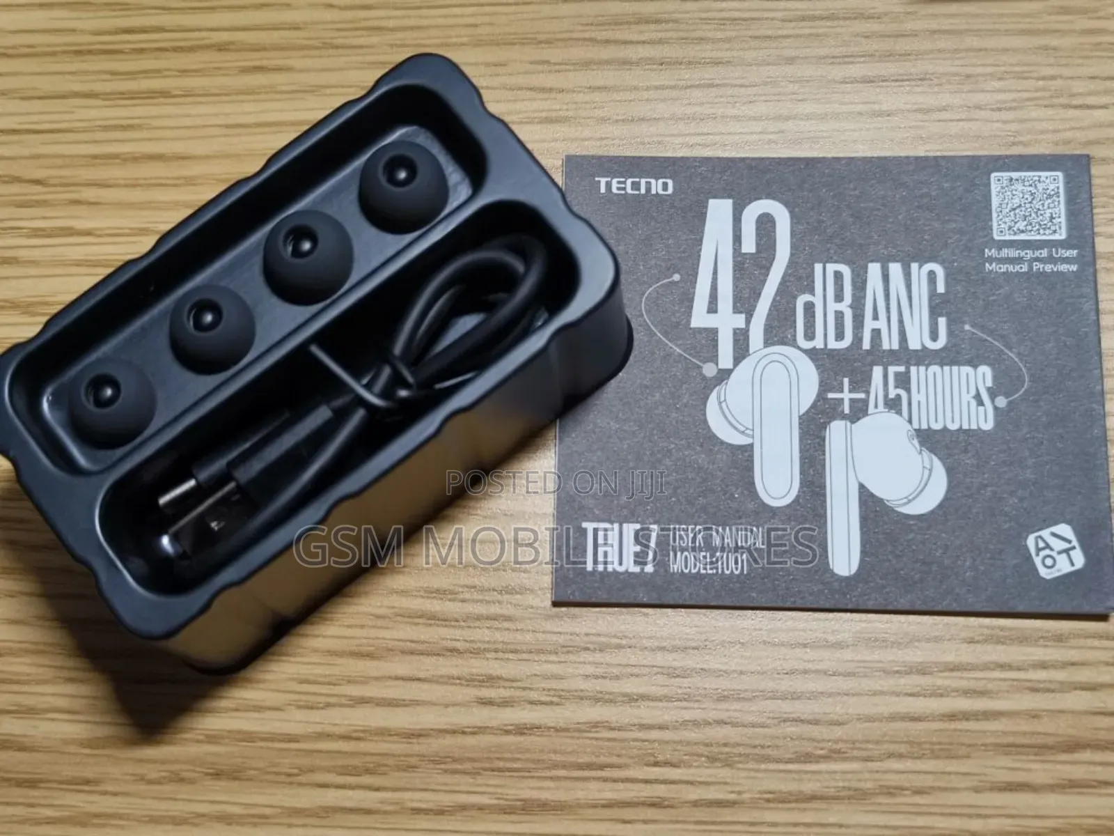 Tecno-True-1-Tu01 Anc Heavy Bass Wireless Headphones