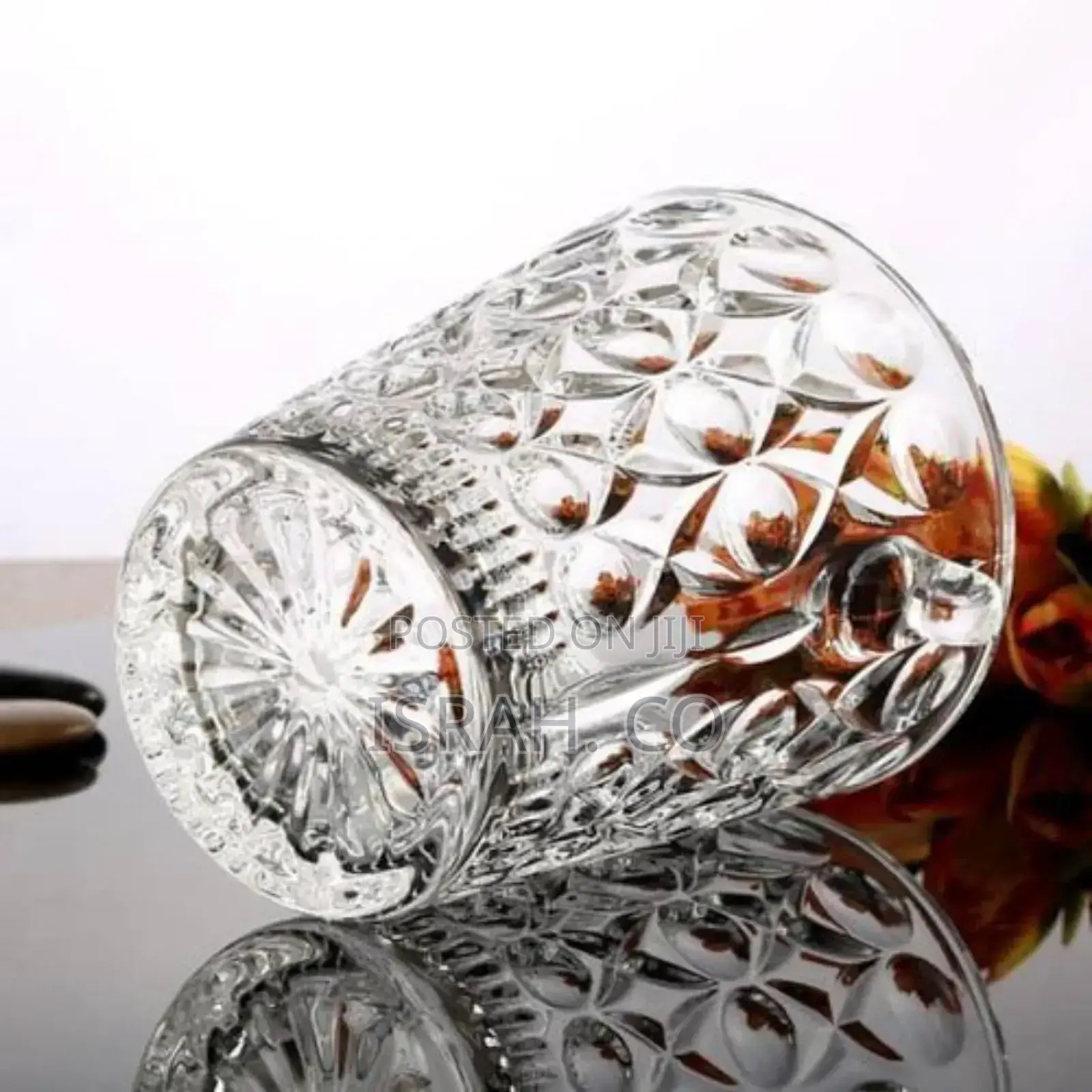Elegant Clear Crystal Ice Bucket With Ice Tong and Handle