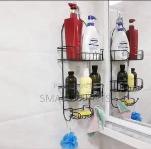 3-Tier Metal Bathroom Shower Caddy With Hooks