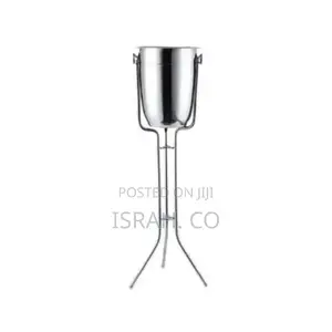 Ice Bucket With Stand, Stainless Steel Standing Ice Bucket,
