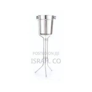 Ice Bucket With Stand, Stainless Steel Standing Ice Bucket,