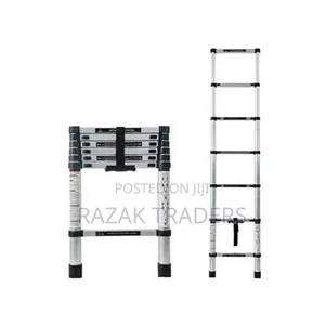 7 Steps Aluminum Telescopic Extension Ladder 2m-Silver.