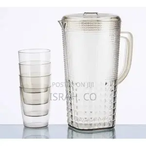 Always 5 Piece Plastic Pitcher Set With Lid With Transparent