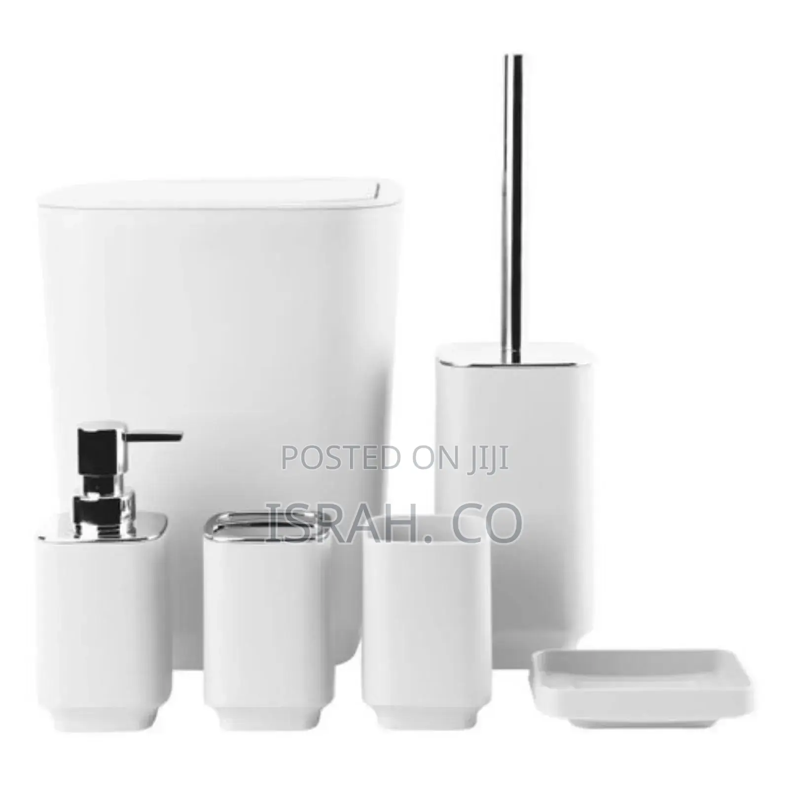 Dispenser Bathroom and Toiletry Set -White