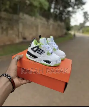 Original Kid’S Nike Air Jordan 4 White/Green Kid’S Sneakers