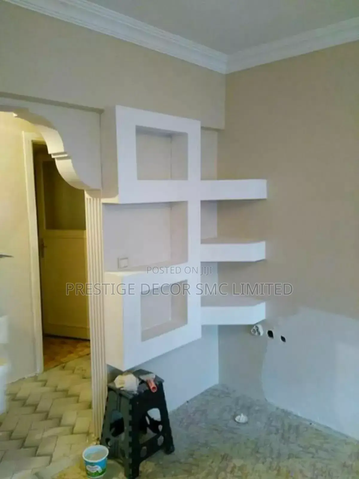 White Unique Shelves